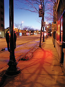 Nightfall on a Skokie Illinois street
